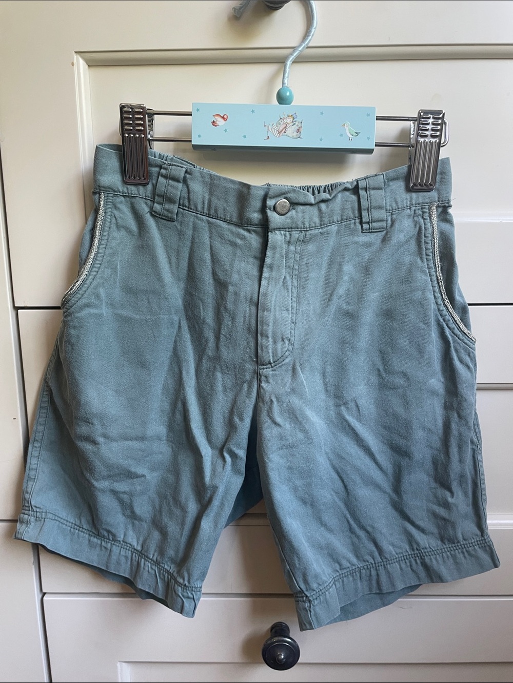 Bonheur Di Jour Kids Light Teal Cotton Shorts — Classic Casual Style